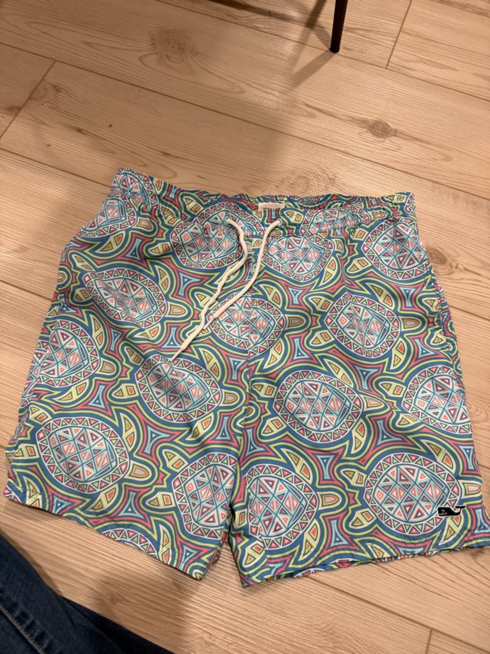 Vineyard Vines Multicolor Geometric Swim Shorts in Teal, Yellow, Pink